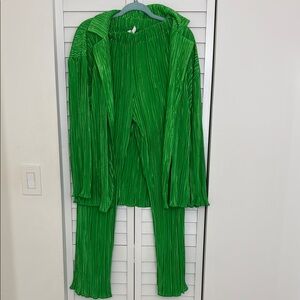 Emerald Green Pleated Ensemble